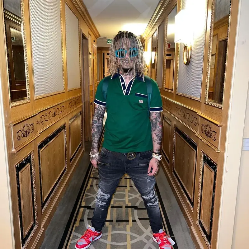 Lil Pump outfit in Gucci, Balmain, and Nike, 2022