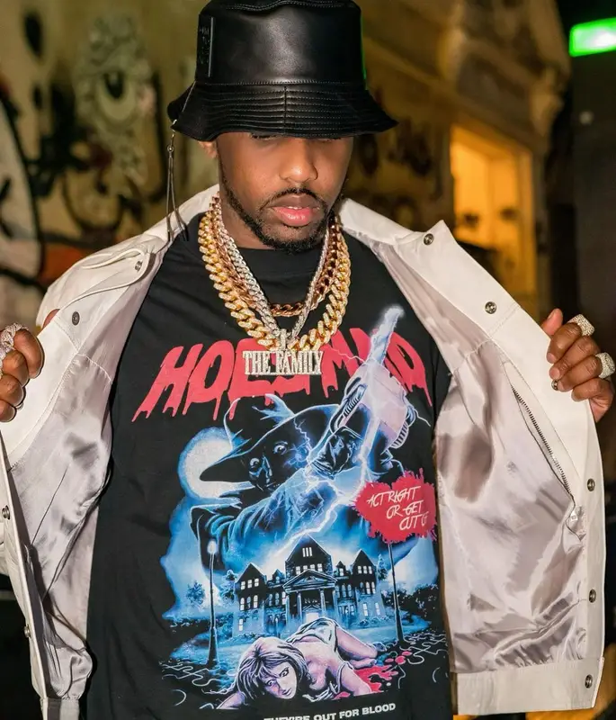 Fabolous outfit in Hoes Mad LA, Rick Owens, and Loewe, 2022