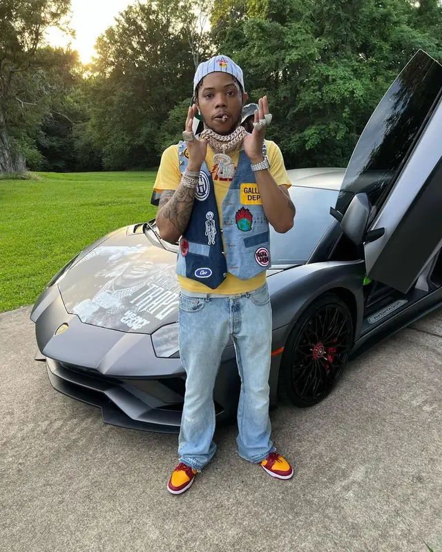 Lil Migo outfit in Gallery Dept. and Nike, 2022