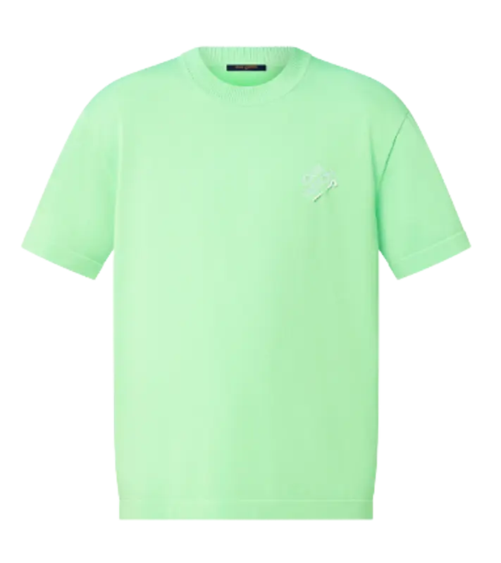 Louis Vuitton Mens Crew Neck T-shirts 2023-24FW, Green, S (Stock Confirmation Required)