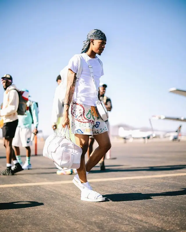 Ja Morant outfit in Rhude, Louis Vuitton, and Dior, 2022