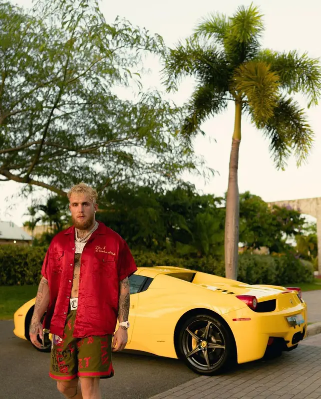 Jake Paul outfit in Gucci, Readymade, and Nike, 2022