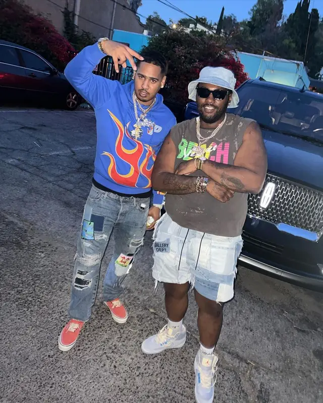 Peezy outfit in Jordan, Louis Vuitton, and Gallery Dept., 2022