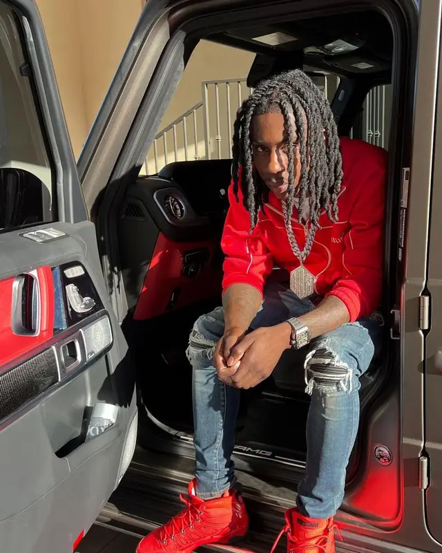 Polo G outfit in Celine, Amiri, and Jordan, 2022