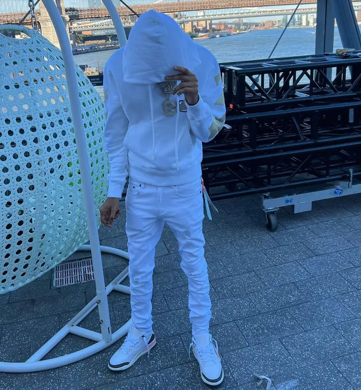 Lil Poppa outfit in Off-White, Jordan, and Celine, 2022