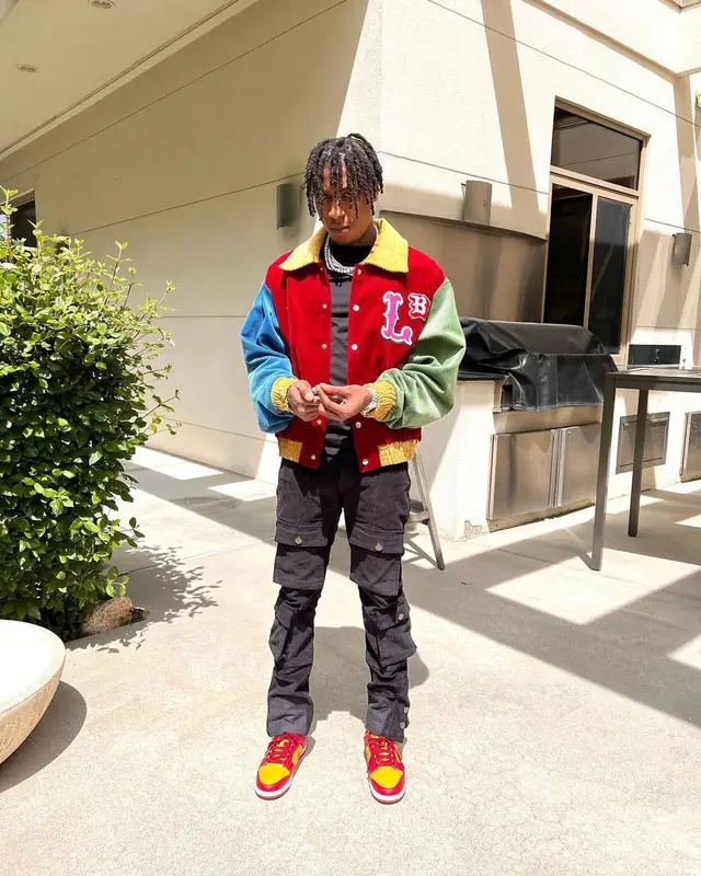 NBA YoungBoy outfit in Loverboy by Charles Jeffrey, Dior, and Nike, 2022