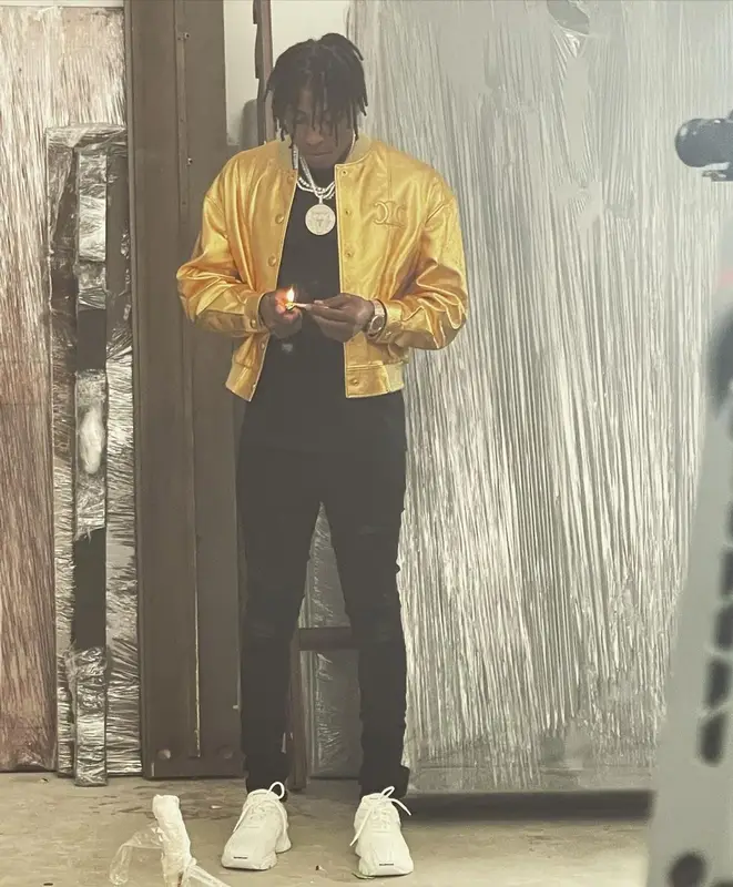 NBA YoungBoy outfit in Celine, Amiri, and Balenciaga, 2022