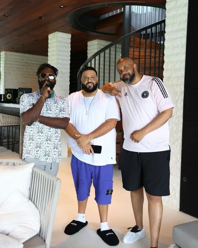 DJ Khaled outfit in Polo Ralph Lauren, Stone Island, and Balenciaga, 2022