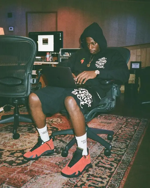 Joey Badass outfit in Pro Era, Jordan, and Gallery Dept., 2022