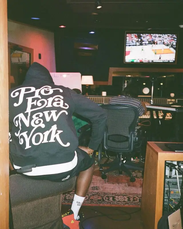 Joey Badass outfit in Pro Era, Jordan, and Gallery Dept., 2022