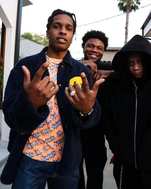 ASAP Rocky outfit in Cactus Plant Flea Market, ERL, and Loewe, 2022