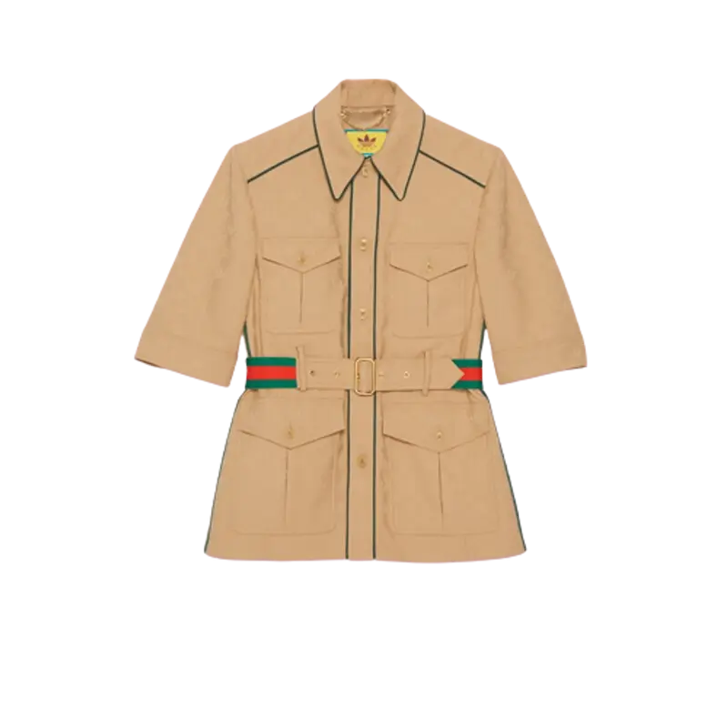 Gucci Beige Gg Trefoil Jacquard Jacket $3800