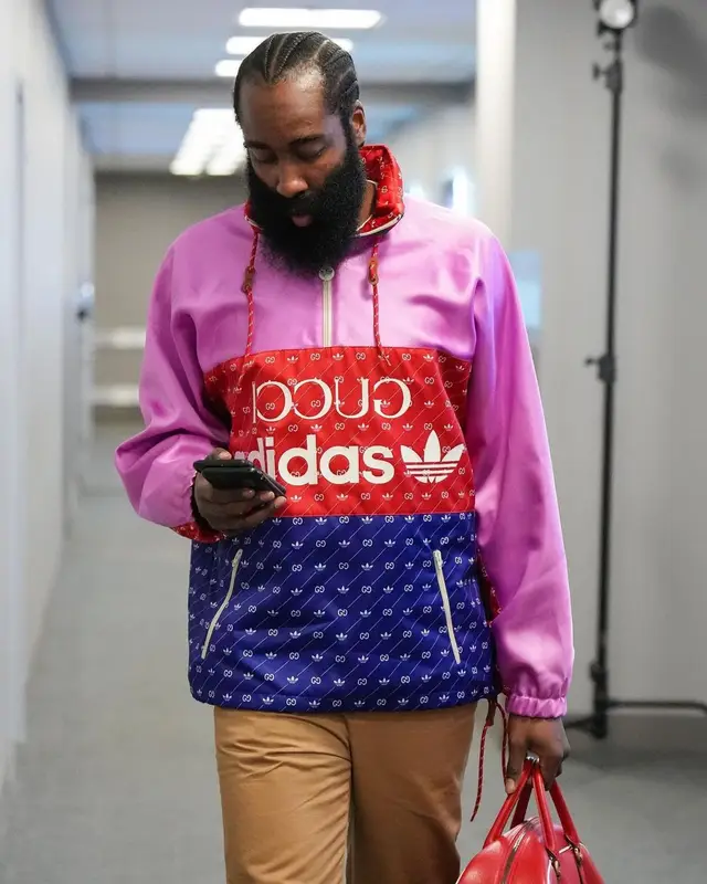 James Harden outfit in Gucci and Adidas, 2022