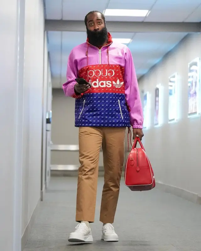 James Harden outfit in Gucci and Adidas, 2022