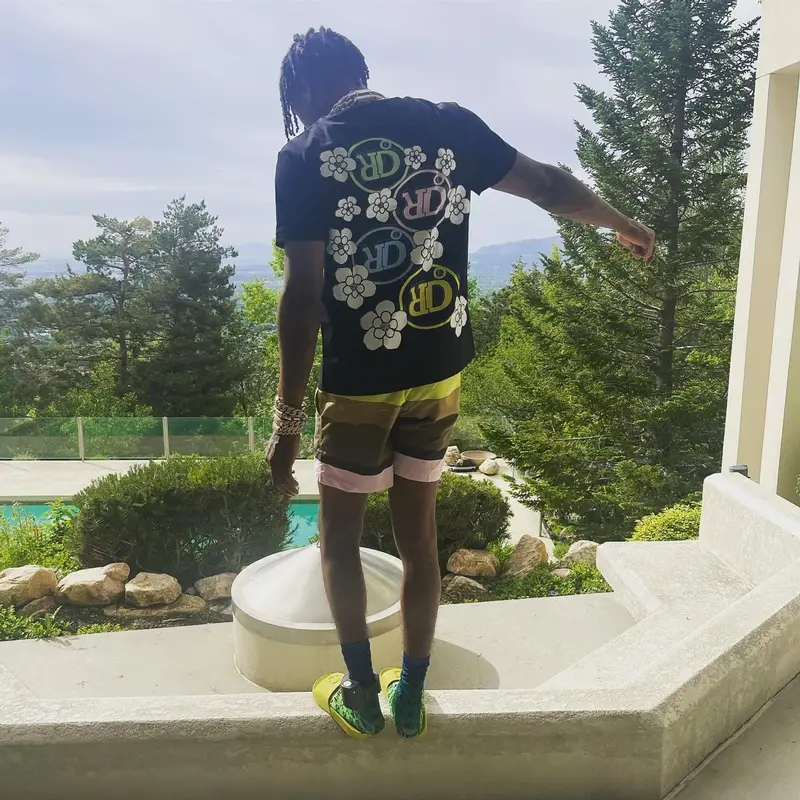 NBA YoungBoy outfit in Dries Van Noten, Off-White, and Jimmy Choo, 2022