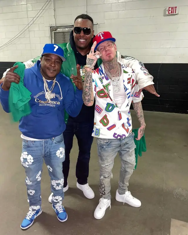 Millyz outfit in Louis Vuitton, Amiri, and NBA, 2022