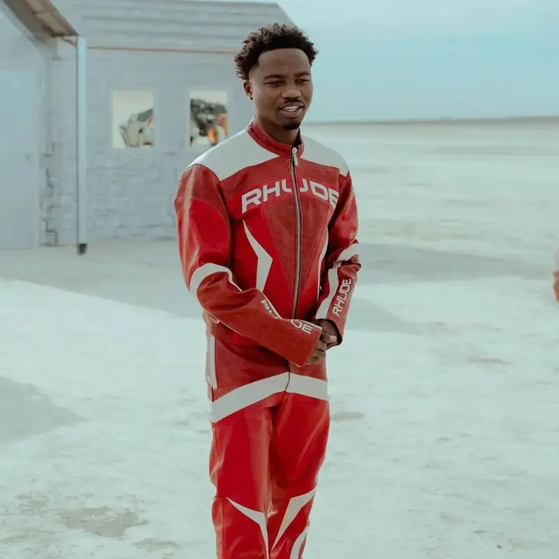 Roddy Ricch outfit in Rhude and Nike, 2022
