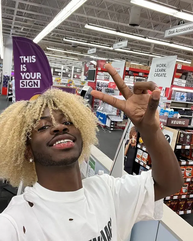 Lil Nas X outfit in Balenciaga, Valabasas, and Off-White, 2022