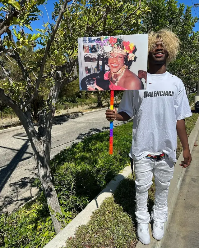 Lil Nas X outfit in Balenciaga, Valabasas, and Off-White, 2022
