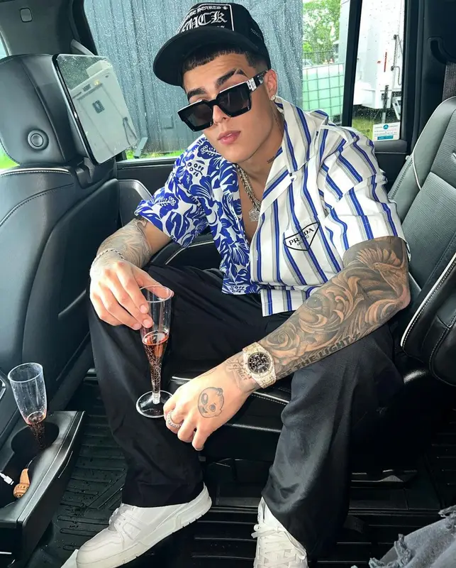 Lunay outfit in Prada, Louis Vuitton, and Chrome Hearts, 2022