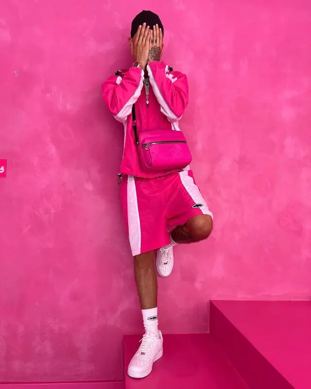 Central Cee outfit in Nike, Louis Vuitton, and Kalenji, 2022