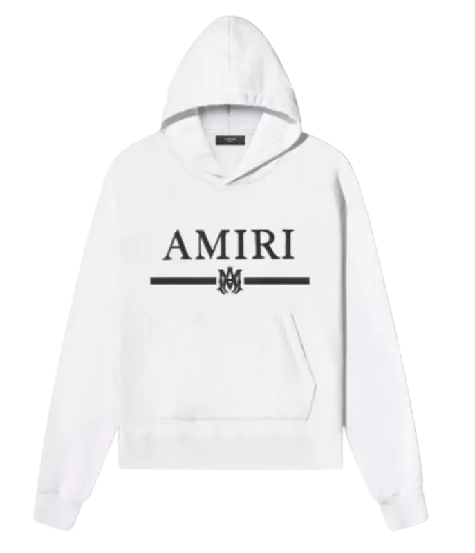 Amiri White M.A. Bar Embroidery Hoodie | WHAT'S ON THE STAR?
