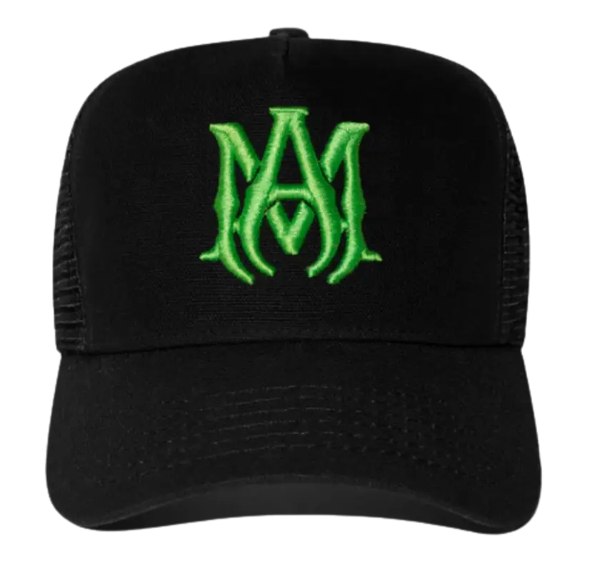 Amiri Logo Trucker Black Hat $320