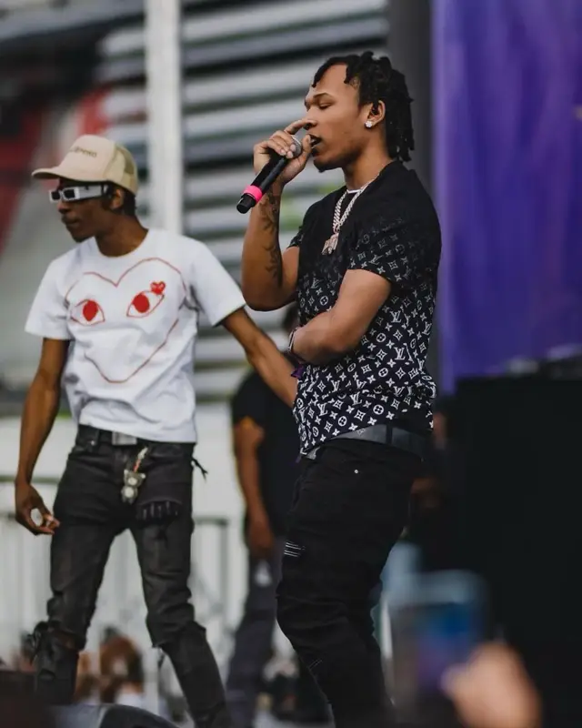 B Lovee outfit in Louis Vuitton, Amiri, and Dior, 2022