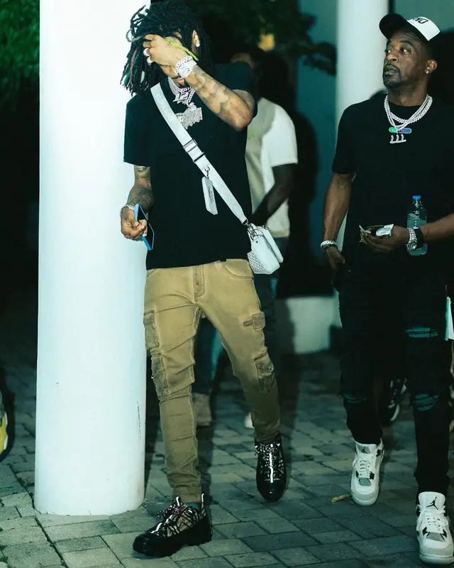 Ja Morant outfit in Supreme, Louis Vuitton, and Burberry, 2022