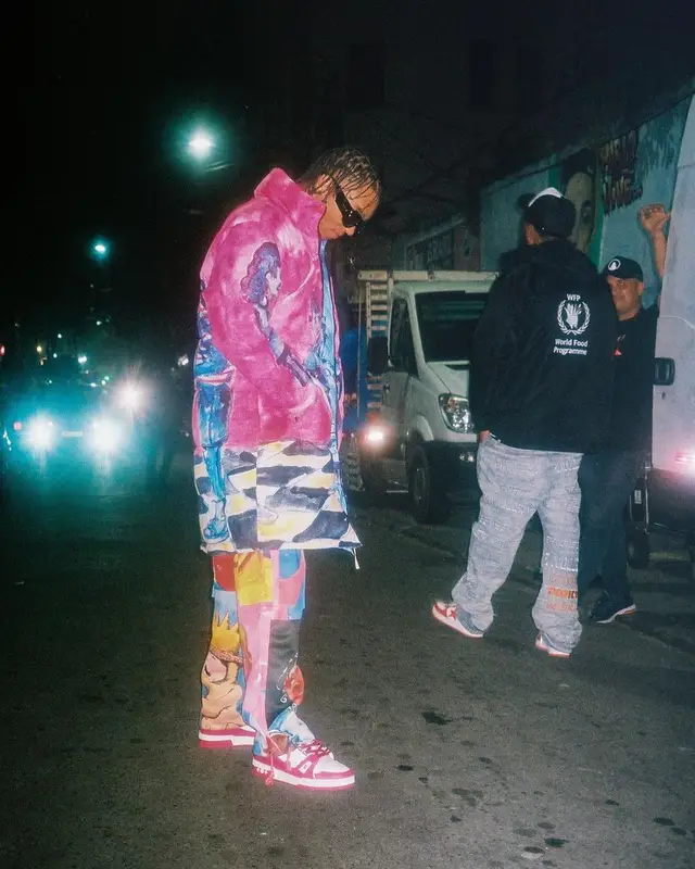 Swae Lee outfit in KidSuper and Louis Vuitton, 2022