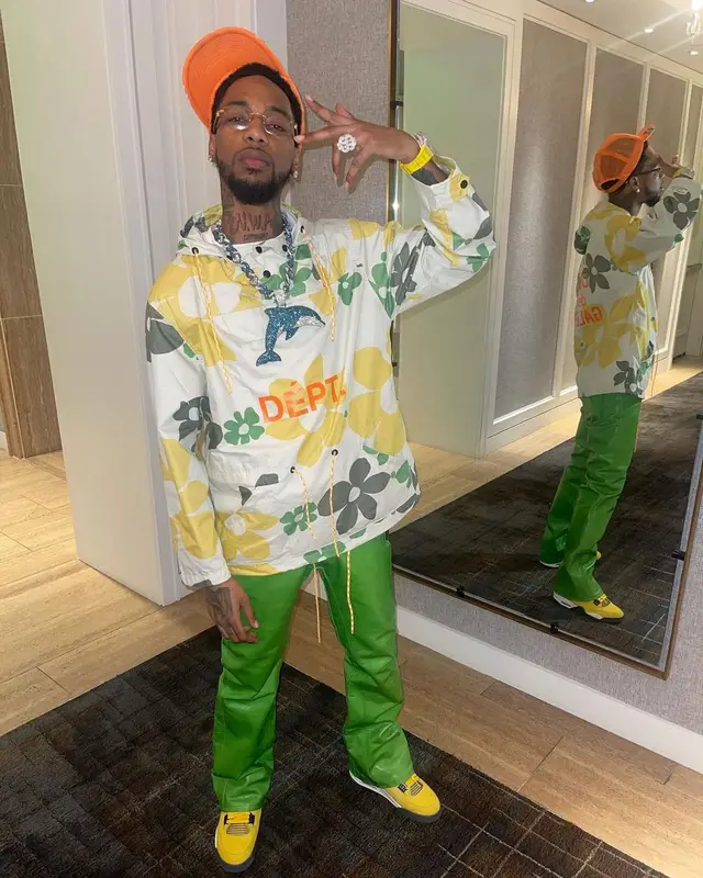Key Glock outfit in Jordan, Cartier, and Gallery Dept., 2022