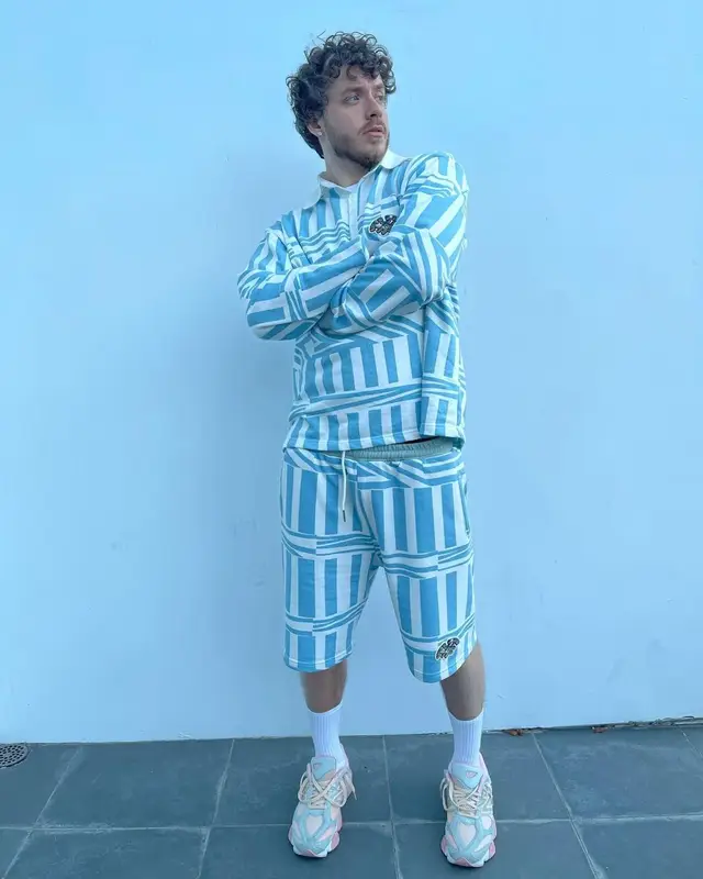Jack Harlow outfit in Lucid FC, New Balance, and Joe Freshgoods, 2022
