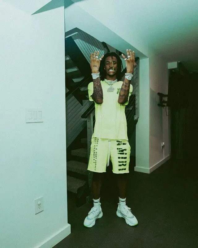 Ja Morant outfit in Amiri and Dior, 2022