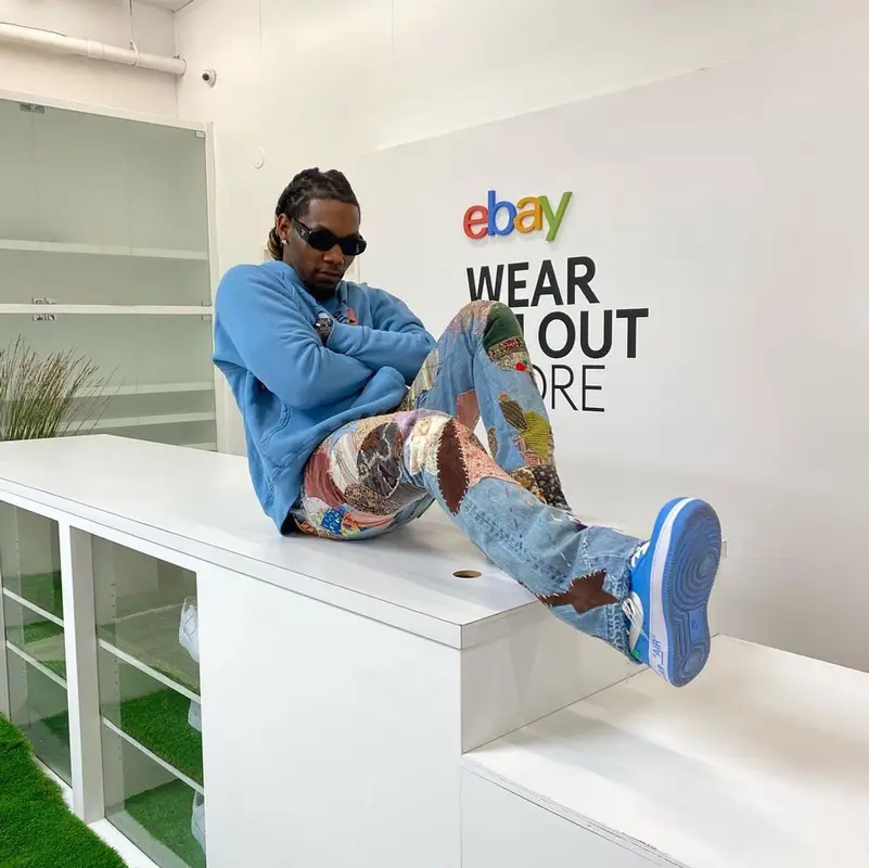 Offset outfit in Enfants Riches Deprimes, Kapital, and Prada, 2022