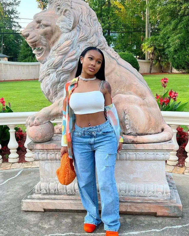 Jayda Wayda outfit in Pretty Little Thing, Bottega Veneta, and Marni, 2022