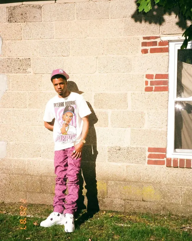 Pierre Bourne outfit in Louis Vuitton, Jordan, and Jae Tips, 2022