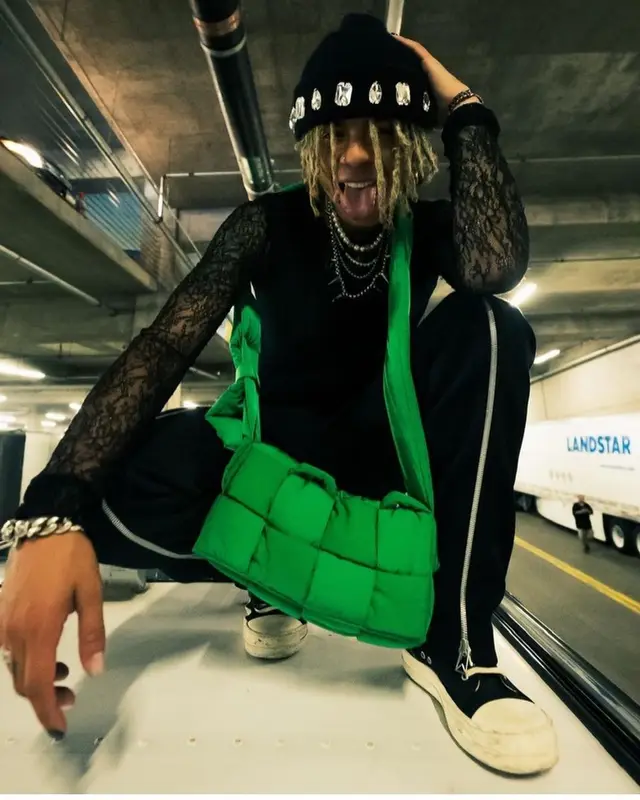 Iann Dior outfit in Rick Owens and Bottega Veneta, 2022