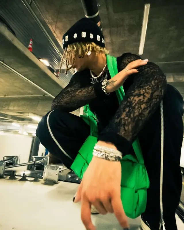 Iann Dior outfit in Rick Owens and Bottega Veneta, 2022