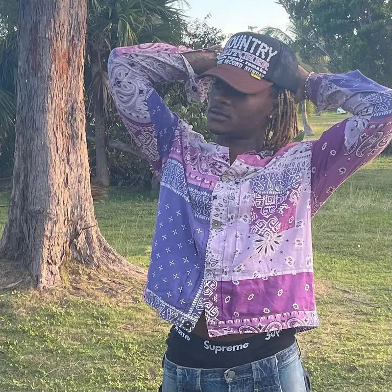 TyFontaine outfit in Kapital, Supreme, and Yeezy, 2021