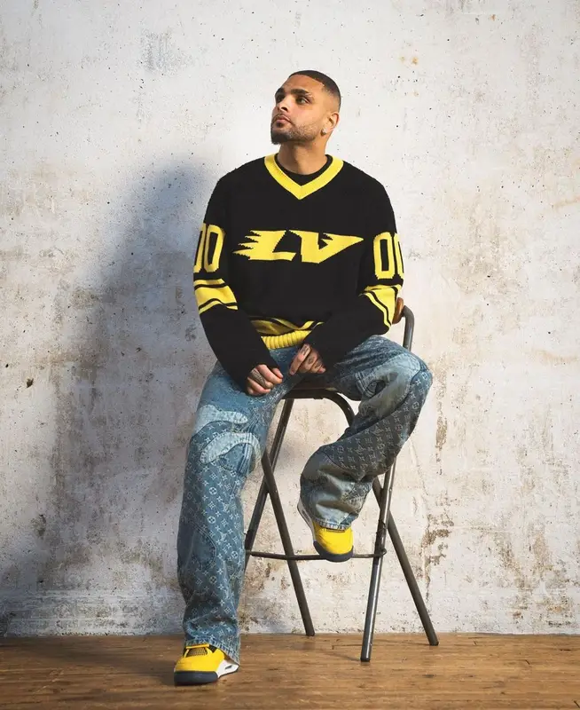 Layvin Kurzawa outfit in Louis Vuitton, Nigo, and Jordan, 2022