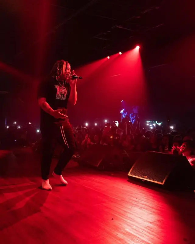 Trippie Redd outfit in Chrome Hearts, Rick Owens, and Drake Merch, 2022