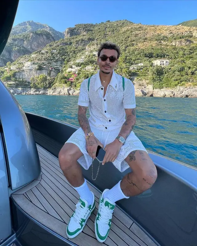 Dele Alli outfit in Amiri and Louis Vuitton, 2022