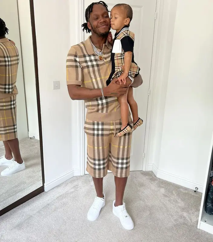 Krept outfit in Burberry and Nike, 2022