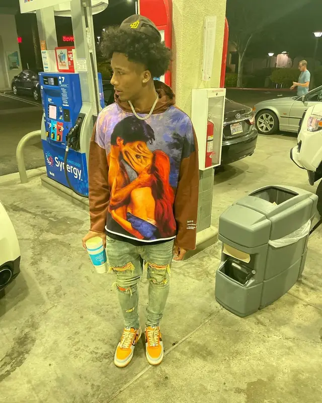 Mikey outfit in Mood Is Set, Amiri, and Bape, 2022