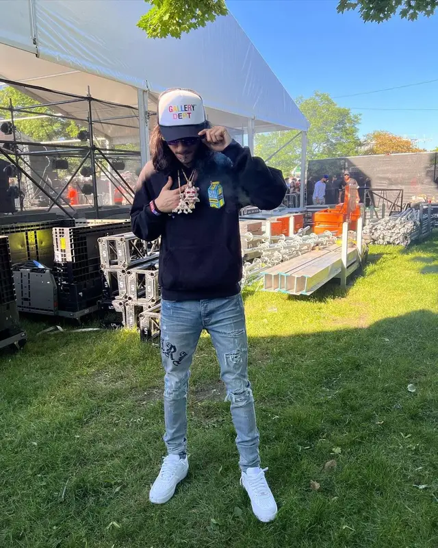 BabyTron outfit in Lyrical Lemonade, Cartier, and Gallery Dept., 2022