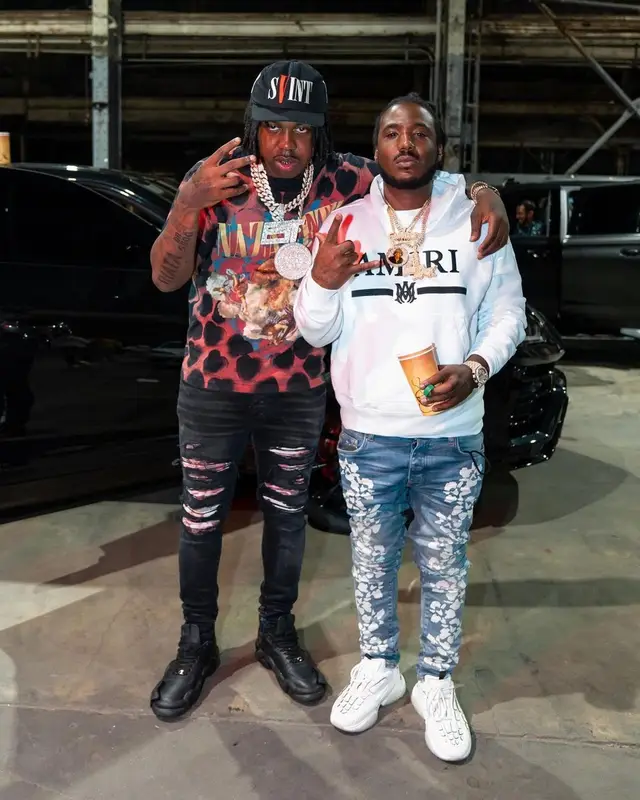 Mozzy outfit in Amiri, 2022