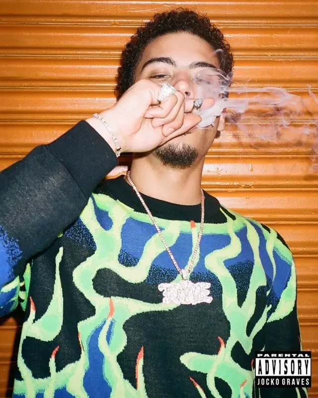 Jay Critch outfit in Louis Vuitton, Amiri, and Nike, 2022