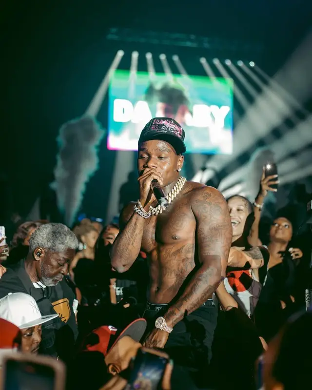 DaBaby outfit in Alexander McQueen, Spider Worldwide, and Polo Ralph Lauren, 2022