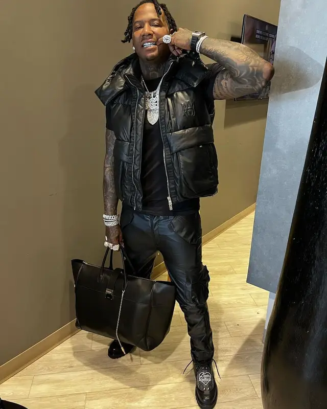 Moneybagg Yo outfit in Amiri, Lanvin, and Gallery Dept., 2022