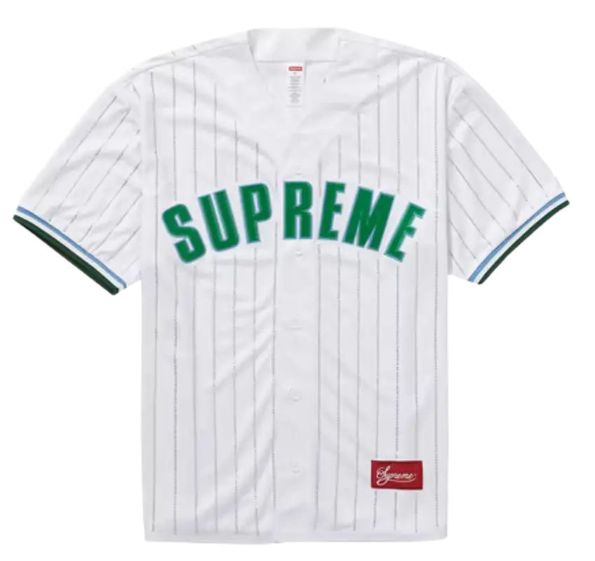 Supreme Rhinestone Stripe Baseball Jersey